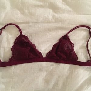 Maroon lace bralette